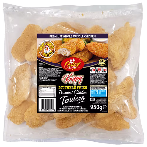 CK978J26 950g (LB) Krispy Southern Fried Breaded Whole Muscle Chicken Tenders