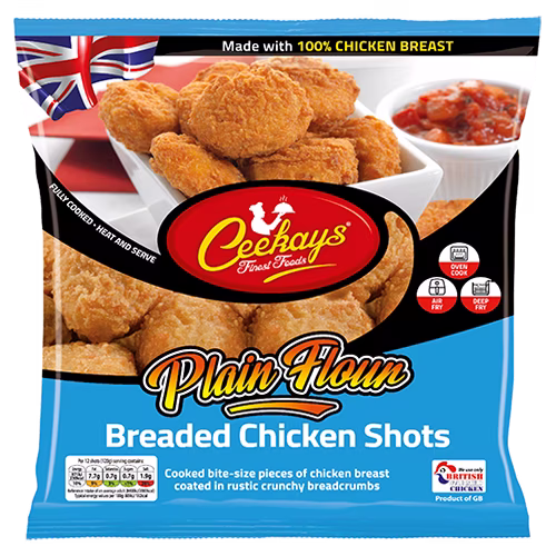 CK02J5 500g (PB) Plain Flour Breaded Chicken Shots